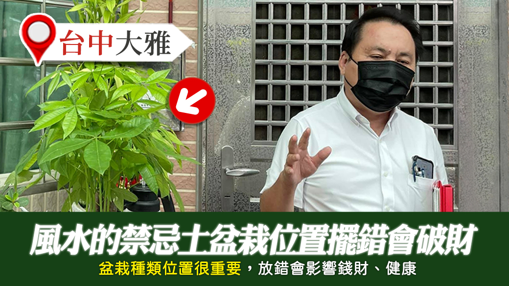 台中大雅-風水的禁忌土盆栽位置擺錯會破財---張定瑋老師風水勘嶼